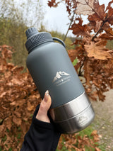 Fido's Trails 3-in-1 Dog Water Bottle | Portable Travel Bottle - Mountain Grey