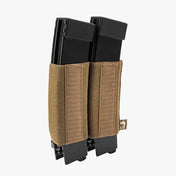 Viper VX Double SMG Mag Sleeve in Coyote holding two SMG magazines, angled view
