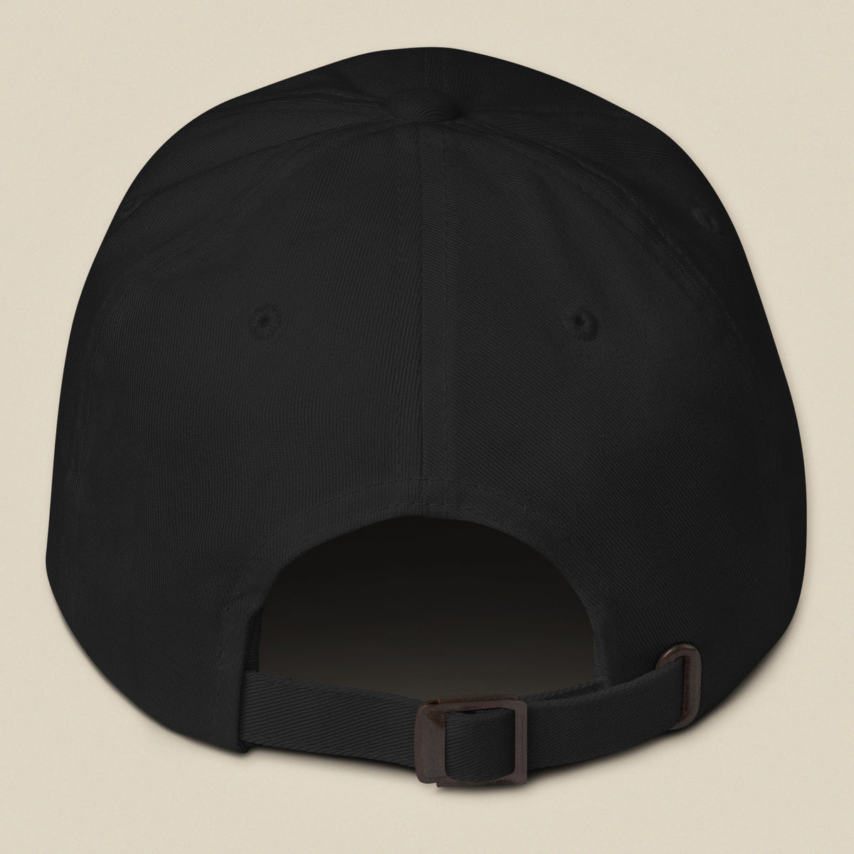 Task "Drone Pilot" cap in Black, back view showing the adjustable strap and buckle