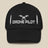 Task "Drone Pilot" cotton twill cap in Black, front view with white embroidered drone, DRONE PILOT text and propeller blades