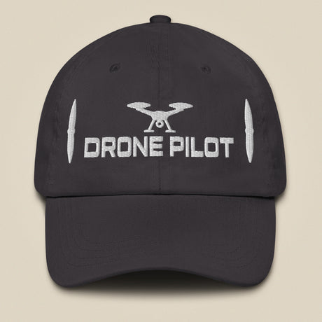 Task "Drone Pilot" cotton twill cap in Dark Grey, front view