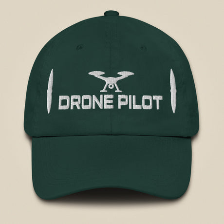 Task "Drone Pilot" cotton twill cap in Spruce green, front view