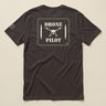 Drone Pilot Double Sided T-Shirt in Brown, laid flat, back view
