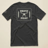 Drone Pilot Double Sided T-Shirt in Dark Grey, laid flat, back view