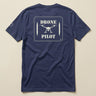 Drone Pilot Double Sided T-Shirt in Navy, laid flat, back view