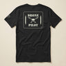 Drone Pilot Double Sided T-Shirt in Vintage Black, laid flat, back view