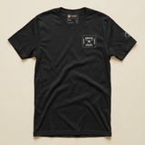 Drone Pilot Double Sided T-Shirt in Vintage Black, laid flat, front view