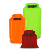 Highlander X-Lite Dry Bag Set - the 1L, 4L and 8L dry bags on white background