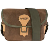Jack Pyke Duotex Cartridge Bag - Brown front angle with buckle