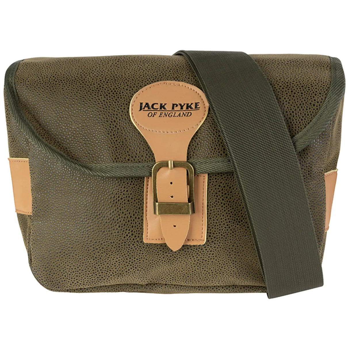 Jack Pyke Duotex Cartridge Bag - Green front angle with buckle