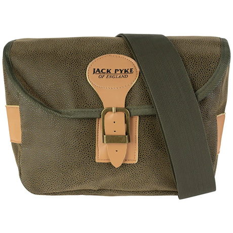 Jack Pyke Duotex Cartridge Bag - Green front angle with buckle