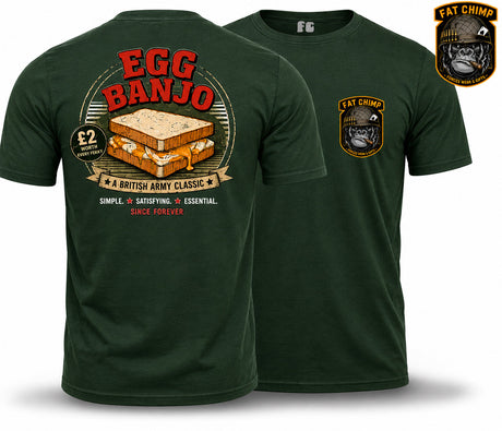 Egg Banjo Army Classic Double Print T-Shirt - Green