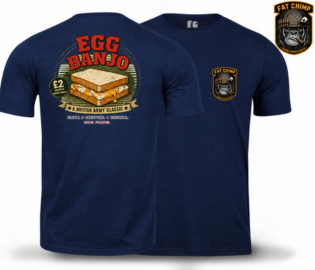 Egg Banjo Army Classic Double Print T-Shirt - Navy Blue