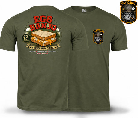 Egg Banjo Army Classic Double Print T-Shirt - Olive Green