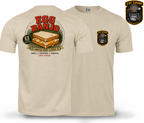 Egg Banjo Army Classic Double Print T-Shirt - Sand