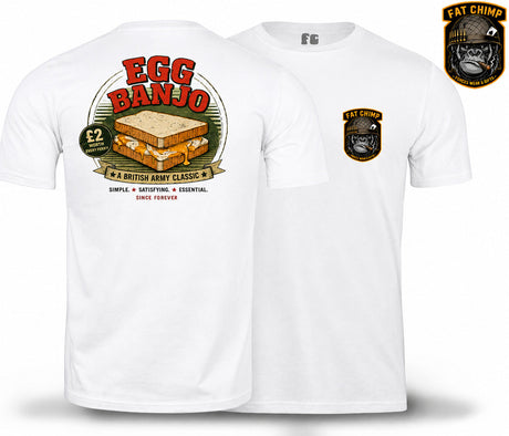 Egg Banjo Army Classic Double Print T-Shirt - White