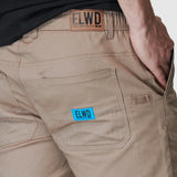 Elwood Men's Elastic Basic Short - Stone back waistband and pocket detail with ELWD branding