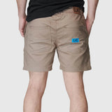 Elwood Men's Elastic Basic Short - Stone rear view on model