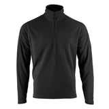 Highlander Tactical Ember Fleece Quarter Zip Top in Black, front view showing the quarter zip and stand-up collar