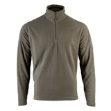 Highlander Tactical Ember Fleece Quarter Zip Top in Ranger Green, front view showing the quarter zip and stand-up collar