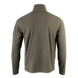 Highlander Tactical Ember Fleece Quarter Zip Top in Ranger Green, back view with the embossed Highlander logo below the collar