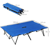 Outsunny Double Camping Cot Bed - Blue side profile