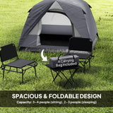 Outsunny 3-4 Person Camping Tent - Dark Grey interior mesh window