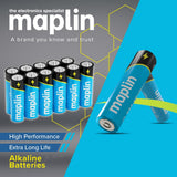 Maplin alkaline batteries graphic: high performance, extra long life