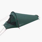 Highlander Falcon Bivvy Tent TEN165 in Pine Green - angled studio shot showing pitched tent