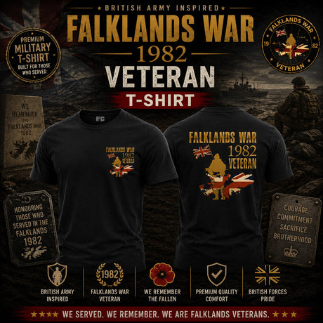 Falklands War Veteran Double Print T-Shirt - Design