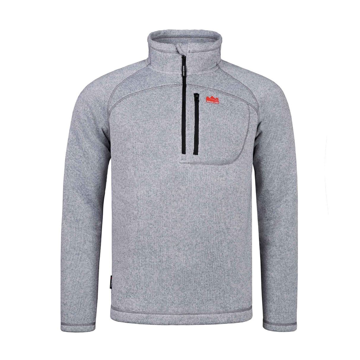 Sugar Loaf Fell Half Zip Fleece Top in Ash Grey from the front on white background