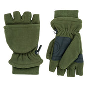 Jack Pyke Fleece Shooters Mitts - Green fingerless configuration