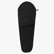 Highlander Fleece Mummy Sleeping Bag Liner in black - from above on white background