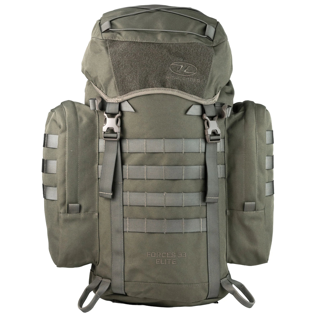 Highlander Forces Elite 33 Rucksack 33L in ranger green from the front on white background
