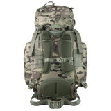 Highlander Forces Elite 44 Rucksack with 44L capacity in HMTC Camo from the rear on white background