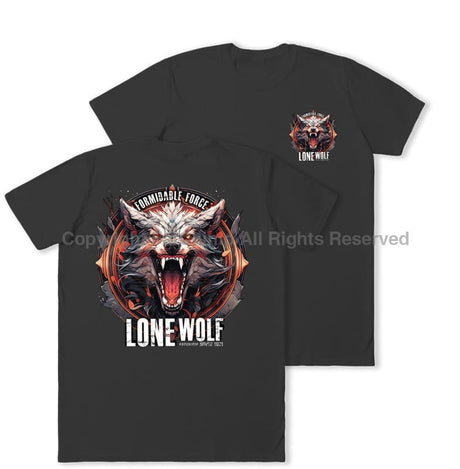 Formidable Force 'Lone Wolf' Double Printed T-Shirt - Black