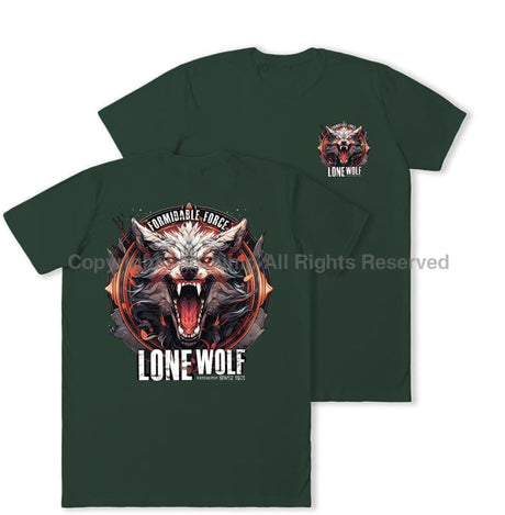 Formidable Force 'Lone Wolf' Double Printed T-Shirt - Commando Green