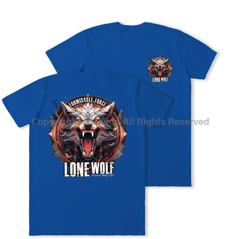 Formidable Force 'Lone Wolf' Double Printed T-Shirt - Royal Blue