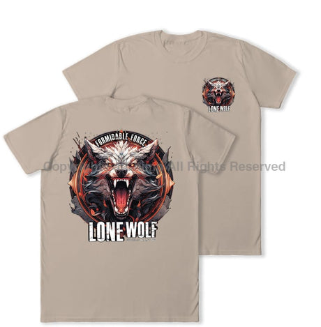 Formidable Force 'Lone Wolf' Double Printed T-Shirt - Sand