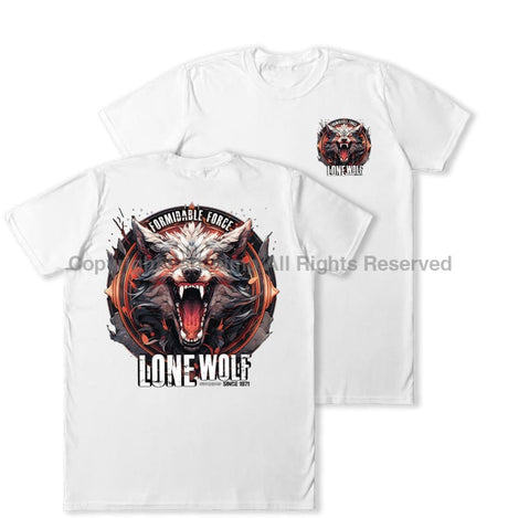Formidable Force 'Lone Wolf' Double Printed T-Shirt - White