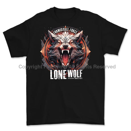 Formidable Force 'Lone Wolf' Printed T-Shirt - Black