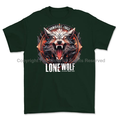 Formidable Force 'Lone Wolf' Printed T-Shirt - Commando Green