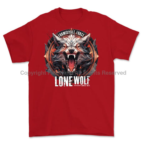 Formidable Force 'Lone Wolf' Printed T-Shirt - Red