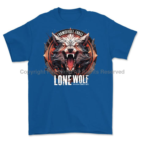 Formidable Force 'Lone Wolf' Printed T-Shirt - Royal Blue
