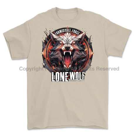 Formidable Force 'Lone Wolf' Printed T-Shirt - Sand
