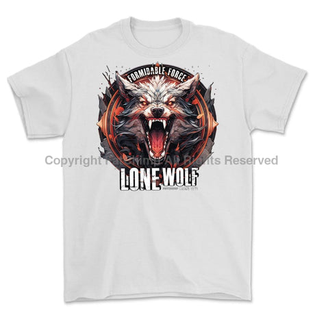 Formidable Force 'Lone Wolf' Printed T-Shirt - White