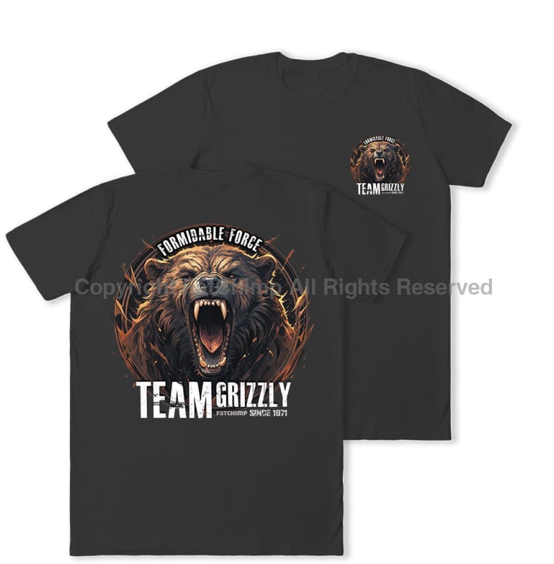 Formidable Force 'Team Grizzly' Double Printed T-Shirt - Black