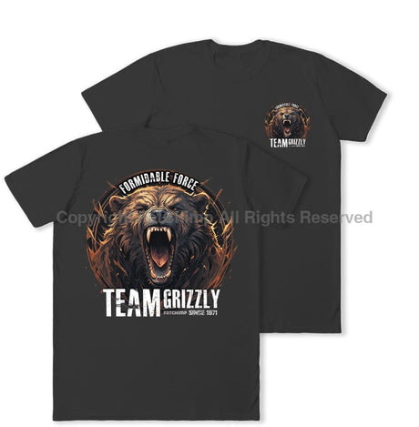 Formidable Force 'Team Grizzly' Double Printed T-Shirt - Black