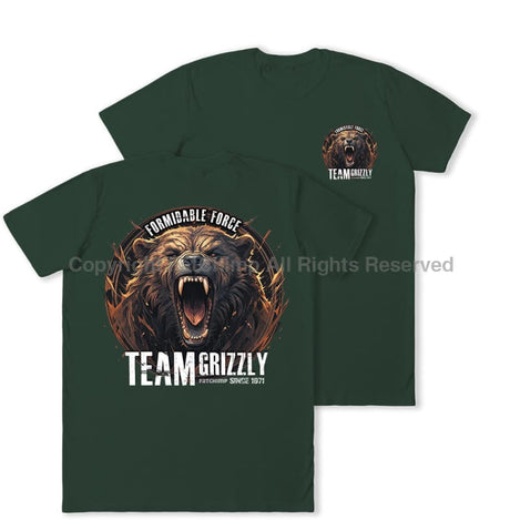 Formidable Force 'Team Grizzly' Double Printed T-Shirt - Commando Green