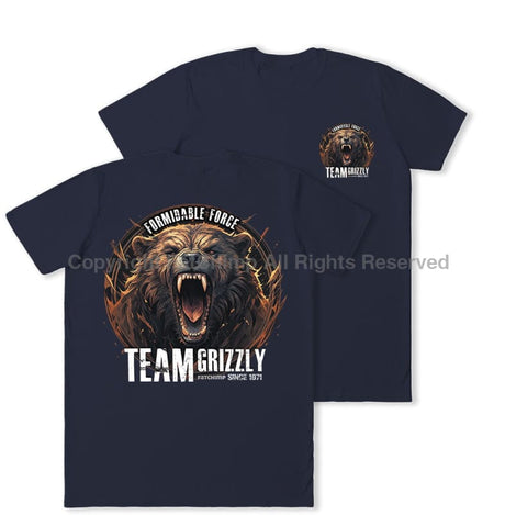 Formidable Force 'Team Grizzly' Double Printed T-Shirt - Navy Blue